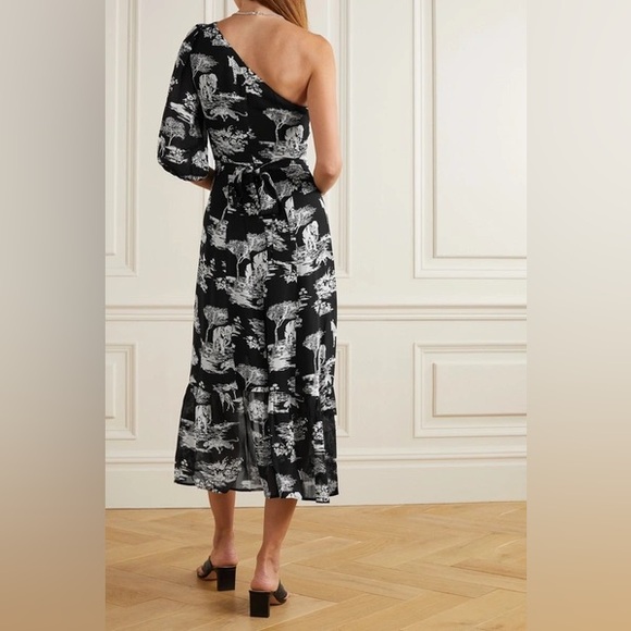 Reformation Freeport one shoulder dress in Safari print - Picture 4 of 10